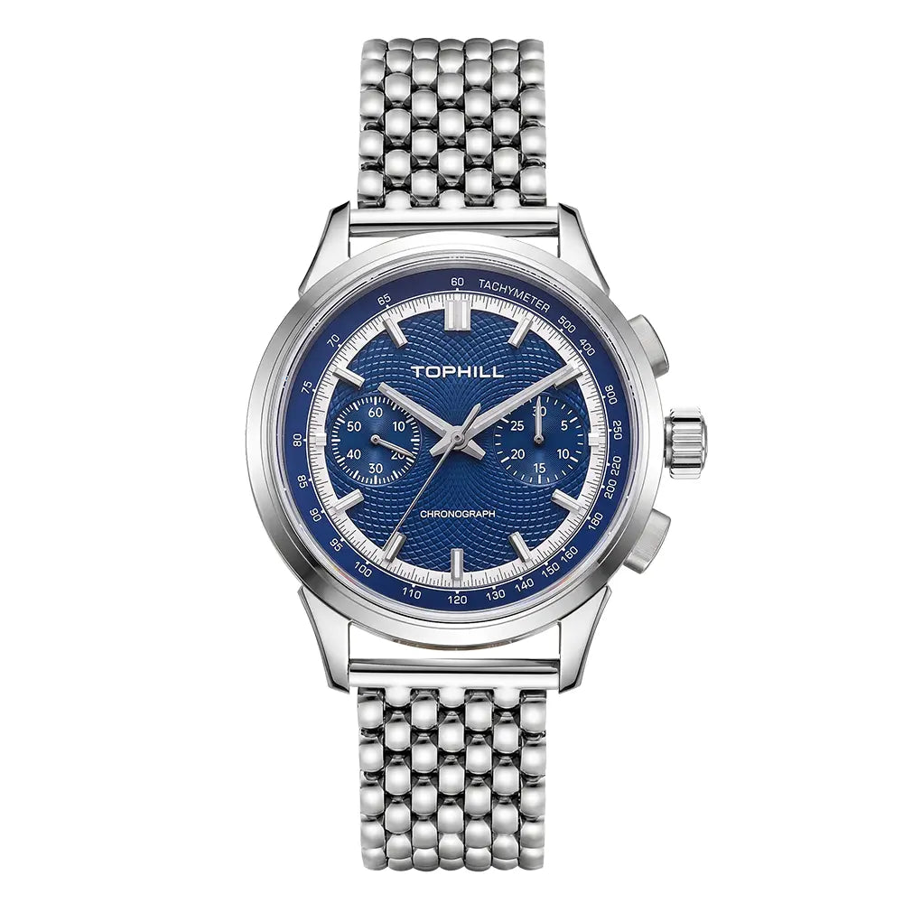 TOPHILL Mechanical Watch for Men, 40mm Stainless Steel Case, Manual-Wind Seagull ST1901 Movement, Sapphire Crystal, Leather Strap, Green Luminous Dial, TL030G tophillwatch.com
