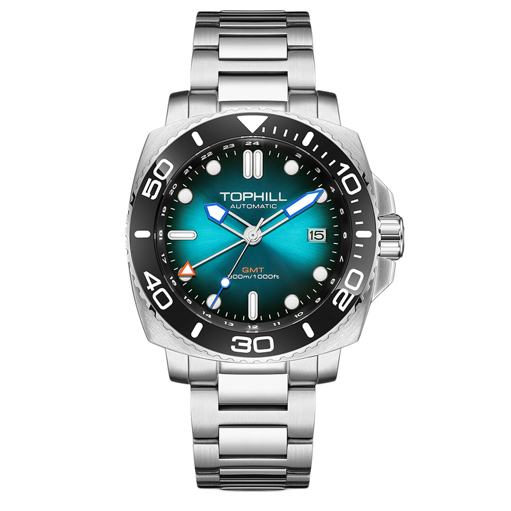 TOPHILL Automatic Watches for Men|Diving Watch 300M Waterproof|GMT Watch|Super Luminous|Screw-Down Crown & HEV|Ceramic Bezel|316L Stainless Steel & Sapphire Crystal|Black Luxury Watch for Business Scuba Diving|Gift for Men tophillwatch.com