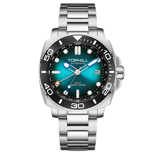 TOPHILL Automatic Watches for Men|Diving Watch 300M Waterproof|GMT Watch|Super Luminous|Screw-Down Crown & HEV|Ceramic Bezel|316L Stainless Steel & Sapphire Crystal|Black Luxury Watch for Business Scuba Diving|Gift for Men tophillwatch.com