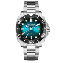 Lade das Bild in den Galerie-Viewer, TOPHILL Automatic Watches for Men|Diving Watch 300M Waterproof|GMT Watch|Super Luminous|Screw-Down Crown &amp; HEV|Ceramic Bezel|316L Stainless Steel &amp; Sapphire Crystal|Black Luxury Watch for Business Scuba Diving|Gift for Men tophillwatch.com
