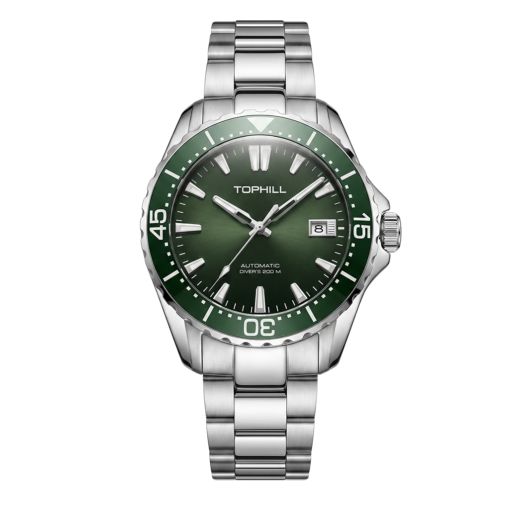 TOPHILL Men Watches Analog Automatic Watch|Miyota 8215 Movement|20ATM Waterproof Diver Watch with Sapphire Crystal|Ceramic Bezel|C3 Luminous|316L Stainless Steel tophillwatch.com