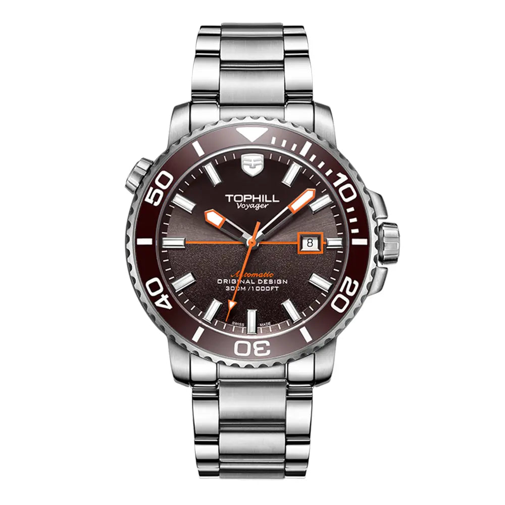 TOPHILL Men's Professional Diver Watch - 45mm Automatic, 300m/1000ft Water Resistant, Unidirectional Bezel, Luminous Dial, TD003G tophillwatch.com