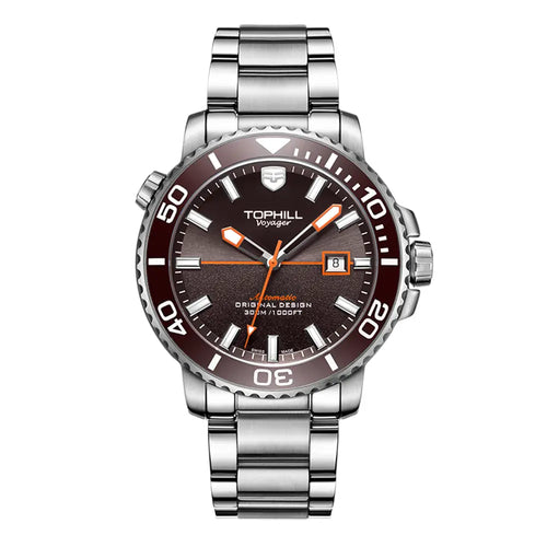 TOPHILL Men's Professional Diver Watch - 45mm Automatic, 300m/1000ft Water Resistant, Unidirectional Bezel, Luminous Dial, TD003G tophillwatch.com