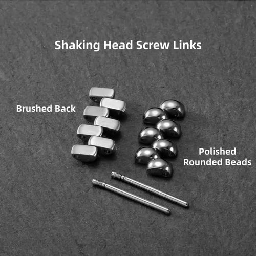 TOPHILL 20mm Beads Of Rice Watch Bracelet Polished Quick Release Endlinks Screw Links Universal 316L S. Steel Watchband Silver tophillwatch.com