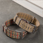 TOPHILL 20mm One-Piece Nylon Strap For Watch Classic Vintage Plaid Check Stripe Pattern Sandblasted Titanium Pin Buckle Unisex tophillwatch.com
