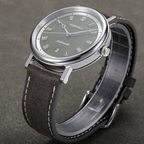 TOPHILL Men's Automatic Mechanical Watch – Miyota 9015 Movement, Sapphire Crystal, 40mm 316L Stainless Steel Case, Genuine Leather Strap, 5ATM Waterproof,TW109G