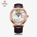 TOPHILL Men's Tourbillon Automatic Mechanical Watch 42.5mm Sapphire Crystal Leather Strap 5ATM Waterproof Retrograde Date Power Reserve Display Luxury Watch TU009G tophillwatch.com