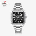 TOPHILL Men's Square Automatic Mechanical Watch - 38.5mm 316L Steel, Sunray Dial, 10 o'clock Hour Marker, Date Display, Solid Steel Band, 50M Water Resistant, Dress Business Watch tophillwatch.com