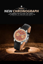 Lade das Bild in den Galerie-Viewer, TOPHILL Seagull 1963 Chronograph Watch for Men|ST1901 Hand-Winding Mechanical Movement|40mm Vintage Racing Watch|Sapphire Crystal|316L Stainless Steel Case|5ATM Waterproof|Genuine Leather Strap with Milanese Band tophillwatch.com
