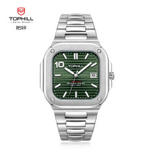Lade das Bild in den Galerie-Viewer, TOPHILL Men's Square Automatic Watch - 39mm 316L Steel Case &amp; Bracelet, Date Window, Sapphire Glass, 5ATM Water Resistant, Butterfly Clasp, Luxury Sports Watch tophillwatch.com
