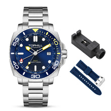 Lade das Bild in den Galerie-Viewer, TOPHILL Automatic Watches for Men|Diving Watch 300M Waterproof|GMT Watch|Super Luminous|Screw-Down Crown &amp; HEV|Ceramic Bezel|316L Stainless Steel &amp; Sapphire Crystal|Black Luxury Watch for Business Scuba Diving|Gift for Men tophillwatch.com

