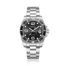 Lade das Bild in den Galerie-Viewer, TOPHILL Men's Classic Diver Watch - 41mm Automatic Mechanical, Unidirectional Bezel, Date Window, Sapphire Glass, Steel Bracelet, 30M Water Resistant, Butterfly Clasp tophillwatch.com

