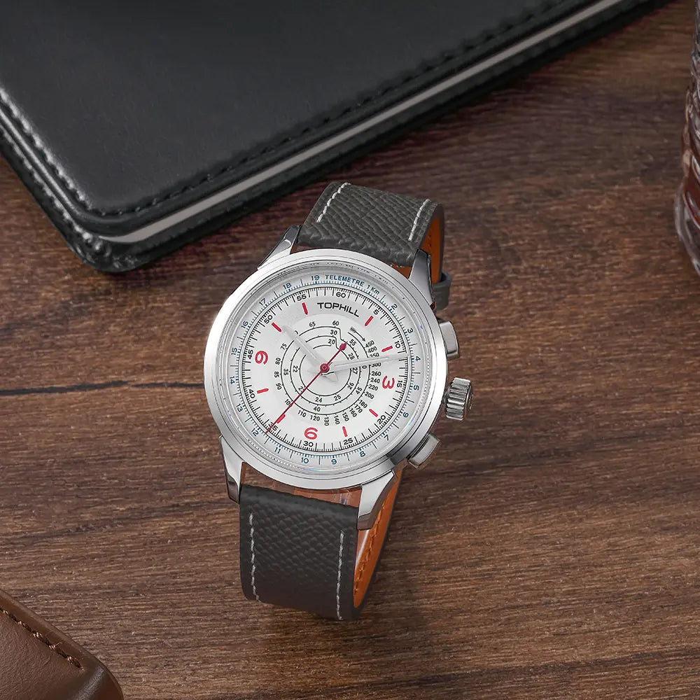 TOPHILL Special Edition Hand-Wound Mechanical Chronograph Watch for Men, Seagull ST1901 Movement, 40mm 316L Stainless Steel Case, Sapphire Crystal | TL030G.S tophillwatch.com