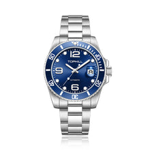 Lade das Bild in den Galerie-Viewer, TOPHILL Men's Classic Diver Watch - 41mm Automatic Mechanical, Unidirectional Bezel, Date Window, Sapphire Glass, Steel Bracelet, 30M Water Resistant, Butterfly Clasp tophillwatch.com
