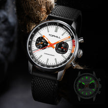 Lade das Bild in den Galerie-Viewer, TOPHILL Men's Hand-Wound Chronograph - 40mm 316L Steel, Seagull ST1901 Movement, Sapphire Glass, Tachymeter Bezel, Silicone Band, Super-Luminova, Mechanical Racing Watch tophillwatch.com

