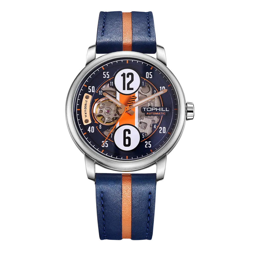 TOPHILL Men's Automatic Mechanical Watch - 44mm Open-Work Racing Dial, 21,600 BPH Self-Winding, 316L Stainless Steel, Sapphire Glass, 5ATM Water Resistant, Sport Luxury Wristwatch tophillwatch.com