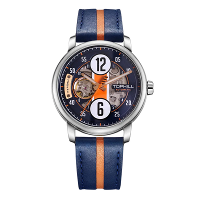 TOPHILL Men's Automatic Mechanical Watch - 44mm Open-Work Racing Dial, 21,600 BPH Self-Winding, 316L Stainless Steel, Sapphire Glass, 5ATM Water Resistant, Sport Luxury Wristwatch tophillwatch.com