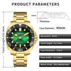 TOPHILL Automatic Watches for Men|Diving Watch 300M Waterproof|GMT Watch|Super Luminous|Screw-Down Crown & HEV|Ceramic Bezel|316L Stainless Steel & Sapphire Crystal|Black Luxury Watch for Business Scuba Diving|TD012 tophillwatch.com