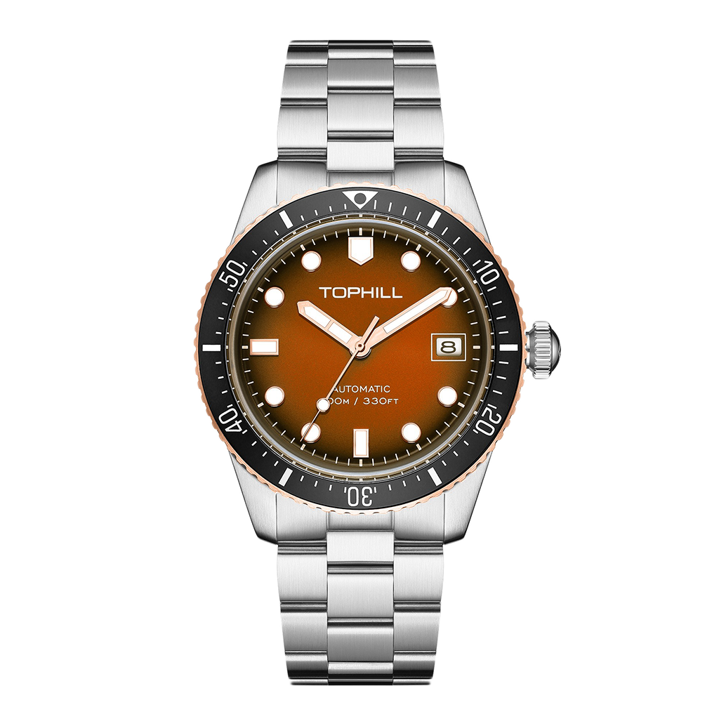 TOPHILL Men's Automatic Mechanical Watch 40mm Stainless Steel Bracelet 10ATM Waterproof NH35 Movement Luminous Date Window Dress Watch TD010G tophillwatch.com