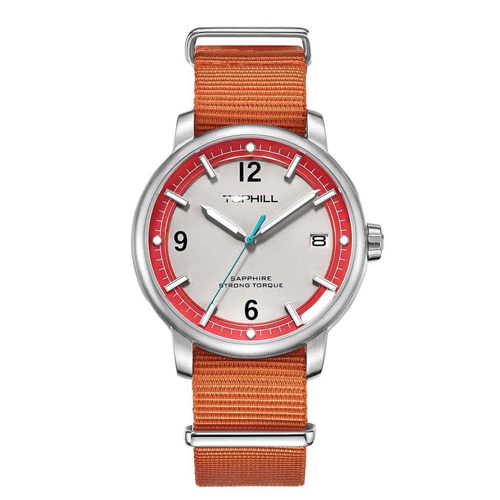 TOPHILL Men's Casual Sport Watch - 42mm Quartz, Sapphire Glass, NATO Nylon Band, Date Window, 5ATM Water Resistant, Military-Inspired Outdoor Watch for Men tophillwatch.com