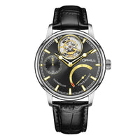 TOPHILL Men's Tourbillon Automatic Watch TU013G | 43.7mm Sapphire Crystal Leather Strap 5ATM | TU013G