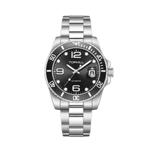 Lade das Bild in den Galerie-Viewer, TOPHILL Men's Classic Diver Watch - 41mm Automatic Mechanical, Unidirectional Bezel, Date Window, Sapphire Glass, Steel Bracelet, 30M Water Resistant, Butterfly Clasp tophillwatch.com
