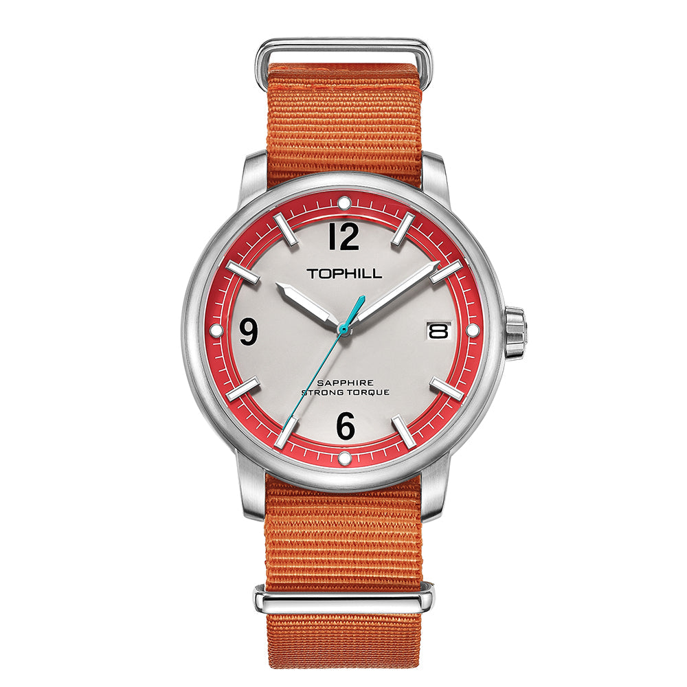 TOPHILL Men's Casual Sport Watch - 42mm Quartz, Sapphire Glass, NATO Nylon Band, Date Window, 5ATM Water Resistant, Military-Inspired Outdoor Watch for Men tophillwatch.com