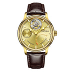 TOPHILL Men's Tourbillon Automatic Mechanical Watch 43.7mm Sapphire Crystal Leather Strap 5ATM Waterproof Kinetic Energy Reserve Display Luxury Dress Watch TU013G tophillwatch.com