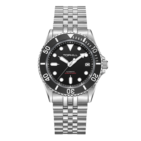 TOPHILL Men's Automatic Dive Watch 300M Waterproof, NH35 Movement, Sapphire Crystal, Luminous Dial, Date Function, Professional Diving Equipment TD007G