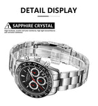TOPHILL Men's Racing Chronograph Watch - 42mm 304L Steel, Imported Quartz Movement, Sapphire Glass, Tachymeter Scale, 100M Water Resistant, Stainless Steel Band tophillwatch.com