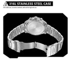 TOPHILL Men's Racing Chronograph Watch - 42mm 304L Steel, Imported Quartz Movement, Sapphire Glass, Tachymeter Scale, 100M Water Resistant, Stainless Steel Band tophillwatch.com