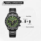 TOPHILL Men's Racing Chronograph Watch - 42mm 304L Steel, Imported Quartz Movement, Sapphire Glass, Tachymeter Scale, 100M Water Resistant, Stainless Steel Band tophillwatch.com