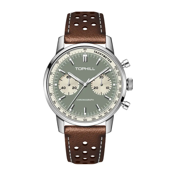 TOPHILL Seagull 1963 Chronograph Watch for Men|ST1901 Hand-Winding Mechanical Movement|40mm Vintage Racing Watch|Sapphire Crystal|TL027G tophillwatch.com
