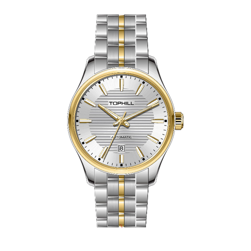 TOPHILL Men's Automatic Dress Watch|Miyota 8215 Japanese Mechanical Movement|316L Stainless Steel|Sapphire Crystal|5ATM Waterproof|Slim 11.4mm Profile|Butterfly Clasp|Classic Business Timepiece tophillwatch.com