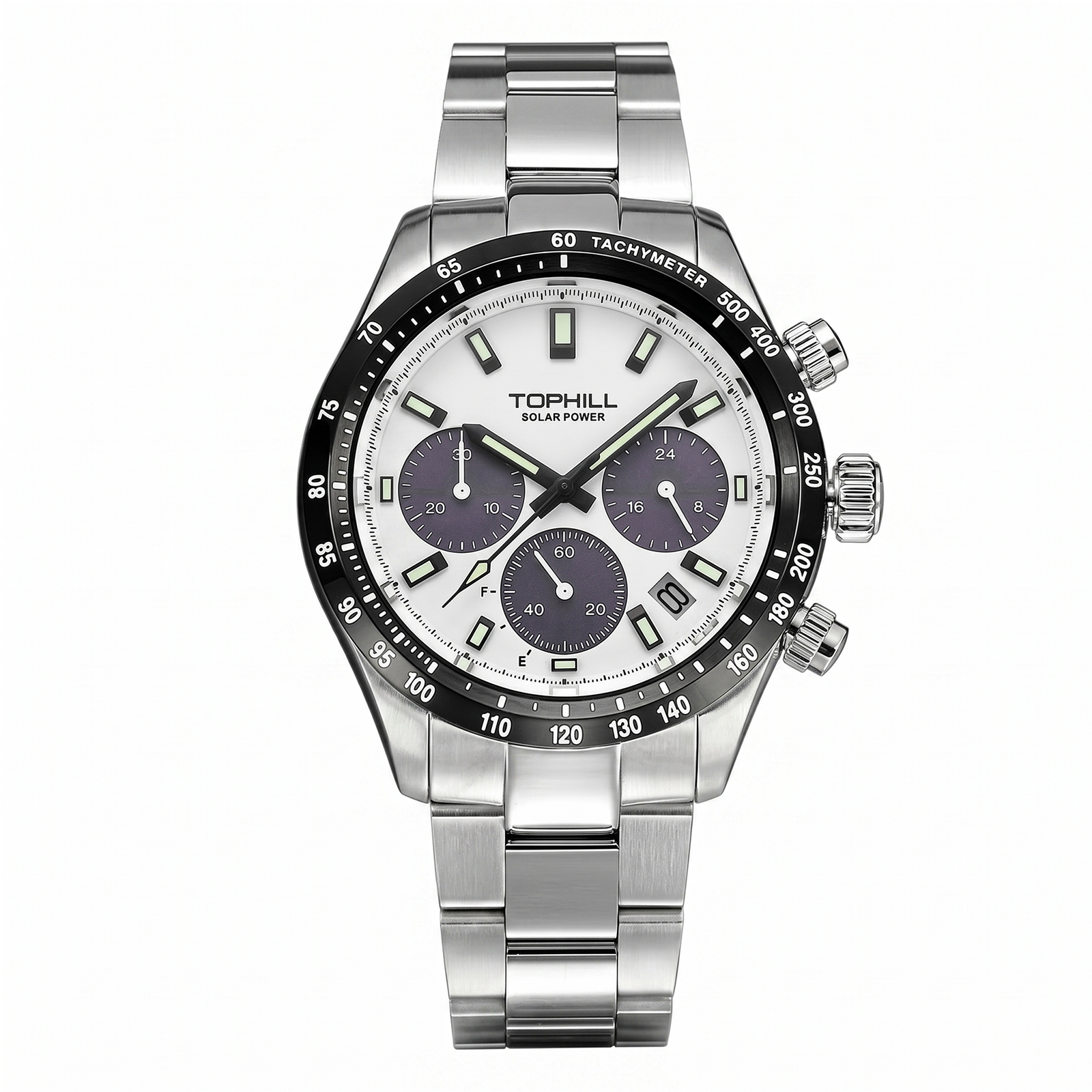TOPHILL Men's Watch Solar Chronograph Watches for Men TL029G|42mm 316L Stainless Steel, Sapphire Crystal|5ATM Water Resistant, Sport Casual Wrist Watch for Men tophillwatch.com