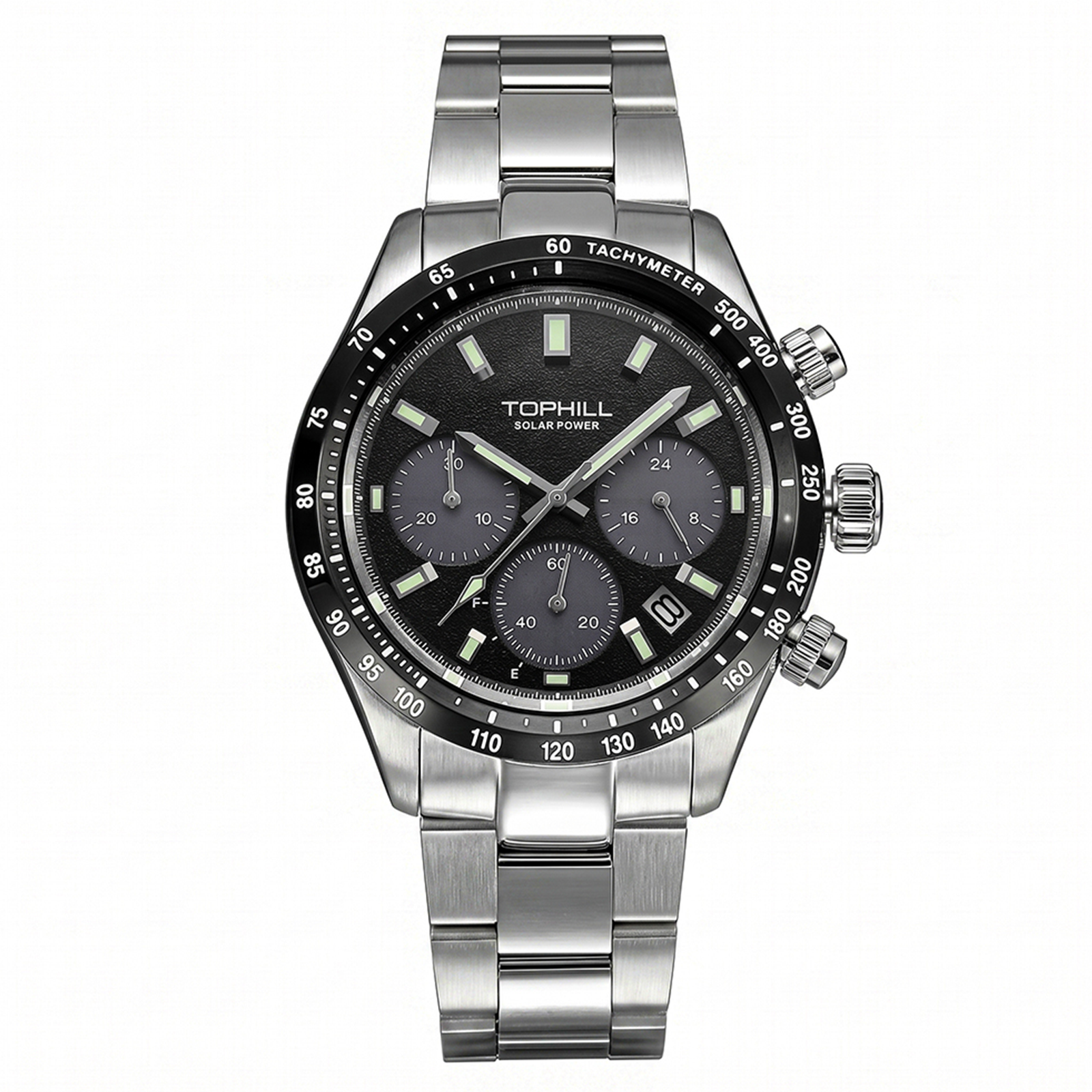 TOPHILL Men's Watch Solar Chronograph Watches for Men TL029G|42mm 316L Stainless Steel, Sapphire Crystal|5ATM Water Resistant, Sport Casual Wrist Watch for Men tophillwatch.com