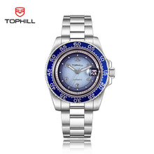 Charger l'image dans la galerie, TOPHILL Men's Vintage Diver Watch - 41mm Automatic, 2813 Movement, Sparkle Texture Dial, Two-Tone Bezel, Sapphire Glass, 3ATM Water Resistant, Steel Band, Retro Style tophillwatch.com
