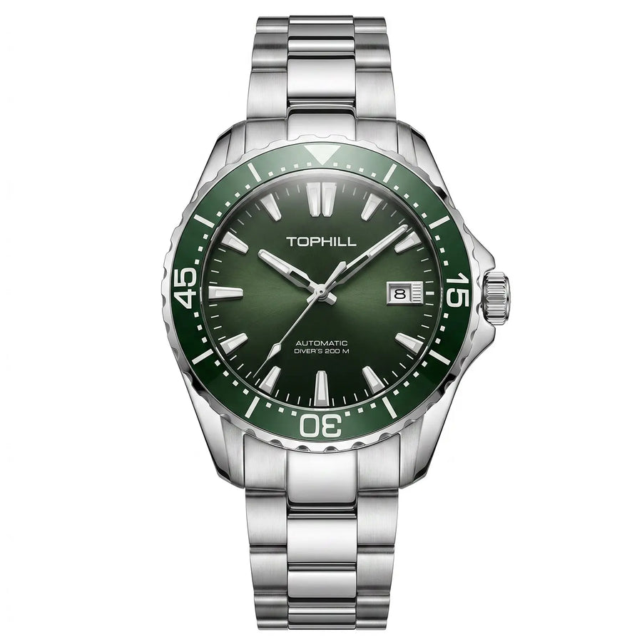 TOPHILL Men Watches Analog Automatic Watch|Miyota 8215 Movement|20ATM Waterproof Diver Watch with Sapphire Crystal|Ceramic Bezel|C3 Luminous|TD015G tophillwatch.com