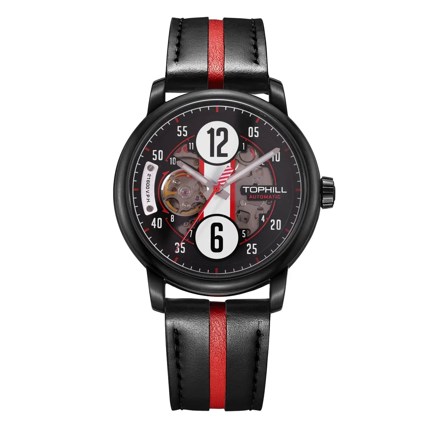TOPHILL Men's Automatic Mechanical Watch - 44mm Open-Work Racing Dial, 21,600 BPH Self-Winding, 316L Stainless Steel, Sapphire Glass, 5ATM Water Resistant, Sport Luxury Wristwatch tophillwatch.com