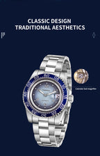 TOPHILL Men's Vintage Diver Watch - 41mm Automatic, 2813 Movement, Sparkle Texture Dial, Two-Tone Bezel, Sapphire Glass, 3ATM Water Resistant, Steel Band, Retro Style tophillwatch.com