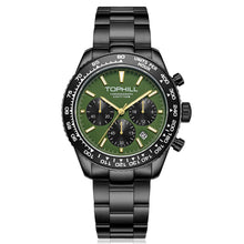 Lade das Bild in den Galerie-Viewer, TOPHILL Men's Racing Chronograph Watch - 42mm 304L Steel, Imported Quartz Movement, Sapphire Glass, Tachymeter Scale, 100M Water Resistant, Stainless Steel Band tophillwatch.com
