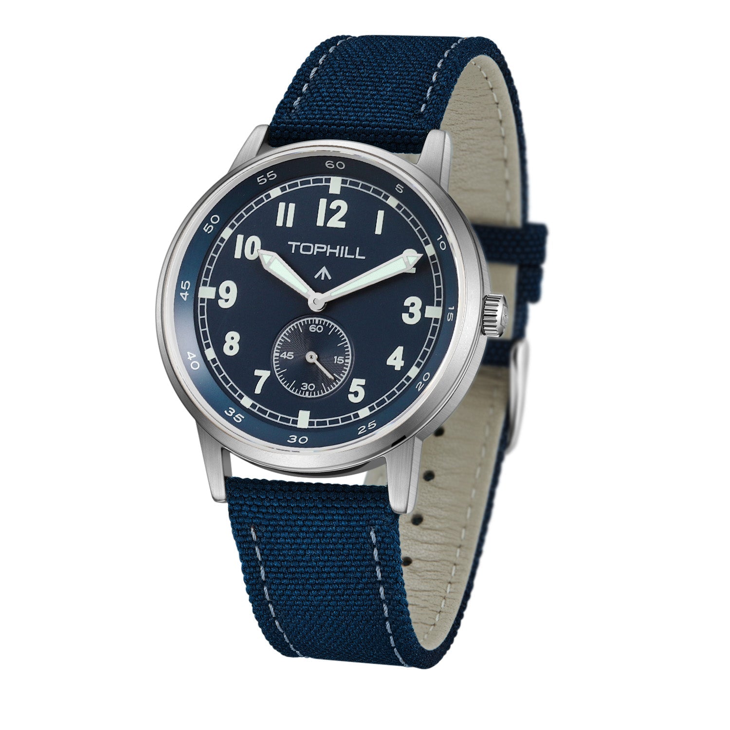 TOPHILL Men's Tactical Field Watch - 40mm Japan Quartz Movement, Canvas Band, Luminous Dial, Small Seconds, Sapphire Glass, Military Style Outdoor Watch for Men tophillwatch.com