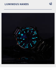 Lade das Bild in den Galerie-Viewer, TOPHILL Men's Professional Diver Watch - 45mm Automatic, 300m/1000ft Water Resistant, Unidirectional Bezel, Luminous Dial, Steel Bracelet + Bonus Rubber Band, Swiss Movement tophillwatch.com
