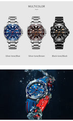 TOPHILL Men's Professional Diver Watch - 45mm Automatic, 300m/1000ft Water Resistant, Unidirectional Bezel, Luminous Dial, Steel Bracelet + Bonus Rubber Band, Swiss Movement tophillwatch.com