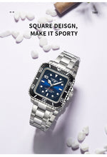 Lade das Bild in den Galerie-Viewer, TOPHILL Men's Square Automatic Diver - 39mm 316L Steel, 10ATM/100M Water Resistant, Unidirectional Bezel, Date Window, Sapphire Glass, Turtle Safety Clasp, Original Design tophillwatch.com

