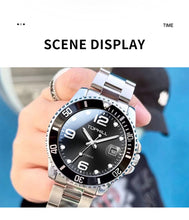 Lade das Bild in den Galerie-Viewer, TOPHILL Men's Classic Diver Watch - 41mm Automatic Mechanical, Unidirectional Bezel, Date Window, Sapphire Glass, Steel Bracelet, 30M Water Resistant, Butterfly Clasp tophillwatch.com

