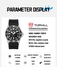 Lade das Bild in den Galerie-Viewer, TOPHILL Men's Automatic Dive Watch 300M Waterproof, NH35 Movement, Sapphire Crystal, Luminous Dial, Date Function, Professional Diving Equipment TD007G tophillwatch.com
