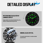 TOPHILL Men's Automatic Dive Watch 300M Waterproof, NH35 Movement, Sapphire Crystal, Luminous Dial, Date Function, Professional Diving Equipment TD007G tophillwatch.com