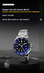 TOPHILL Automatic Watches for Men|Diving Watch 300M Waterproof|GMT Watch|Super Luminous|Screw-Down Crown & HEV|Ceramic Bezel|316L Stainless Steel & Sapphire Crystal|Black Luxury Watch for Business Scuba Diving|Gift for Men tophillwatch.com