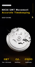 TOPHILL Automatic Watches for Men|Diving Watch 300M Waterproof|GMT Watch|Super Luminous|Screw-Down Crown & HEV|Ceramic Bezel|316L Stainless Steel & Sapphire Crystal|Black Luxury Watch for Business Scuba Diving|Gift for Men tophillwatch.com